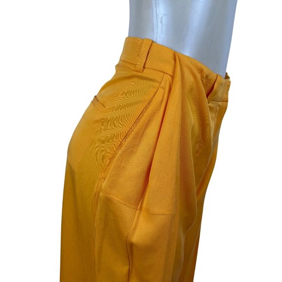 Cos Womens Orange Lyocell Cropped Wide-Leg Pleated Pants Size 2 - Picture 8 of 13